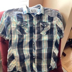 Mens BKE Vintage relaxed fit short sleeve shirt